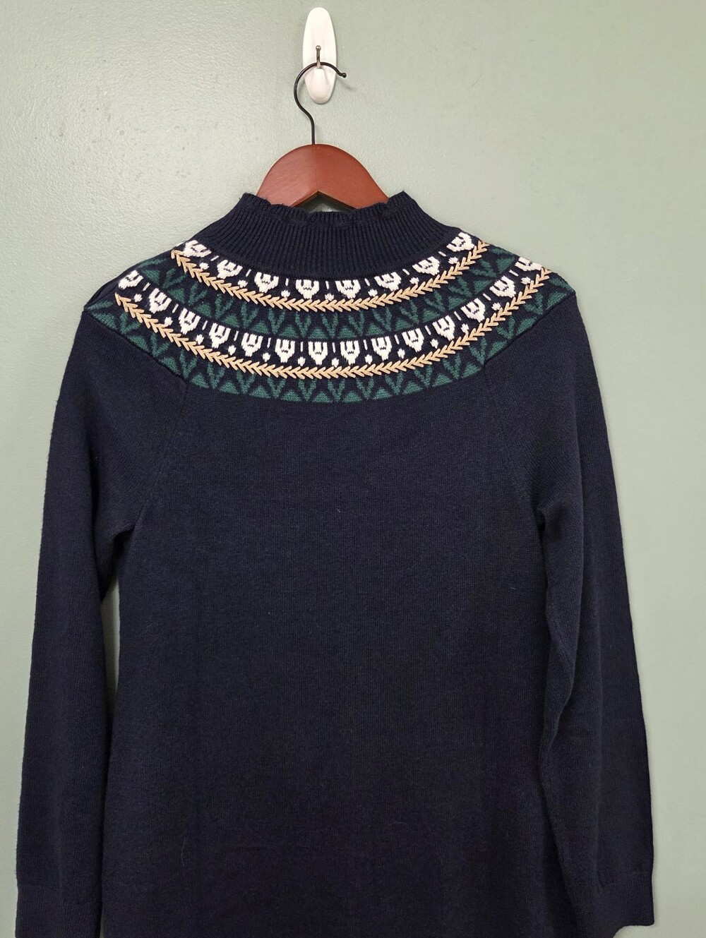 Talbots Navy Sweater Dress High Neck Pullover Womens Size Small City Chic Cozy - Picture 9 of 10